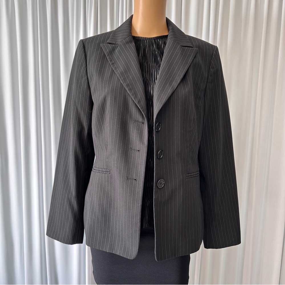 Ann Taylor Black Pinstripe Blazer